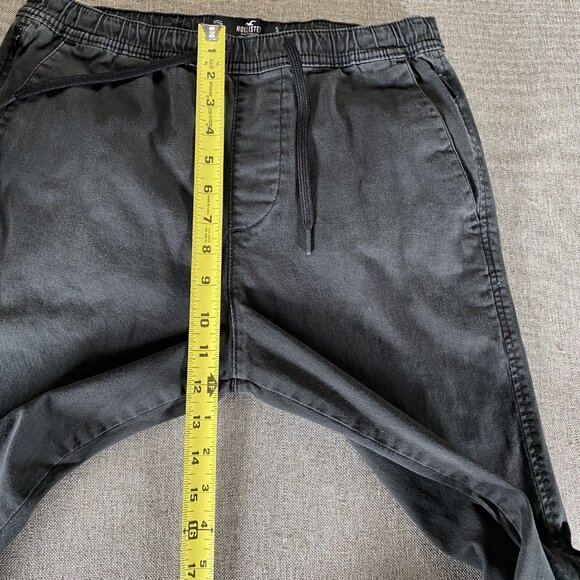 Hollister Skinny Jogger Pants Men's Khaki Black Small Mid Rise Drawstring Casual - Picture 7 of 13